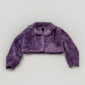 Forever 21 Purple Faux Fur Cropped Jacket. Size s